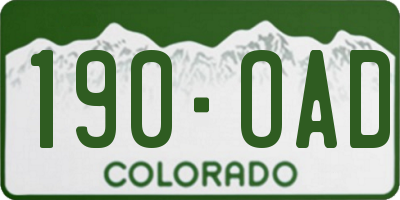 CO license plate 190OAD