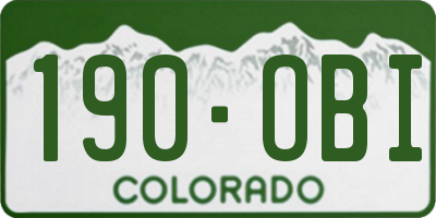 CO license plate 190OBI