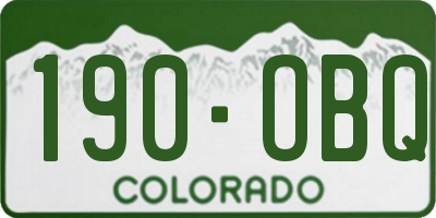 CO license plate 190OBQ