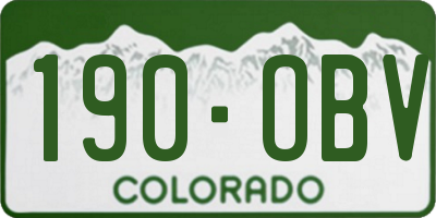 CO license plate 190OBV