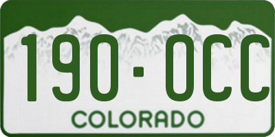 CO license plate 190OCC