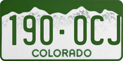 CO license plate 190OCJ