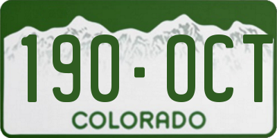 CO license plate 190OCT