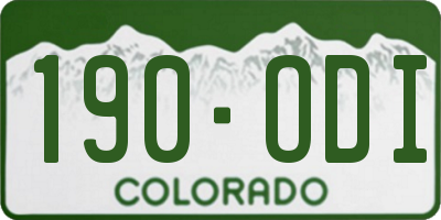 CO license plate 190ODI