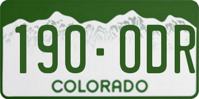 CO license plate 190ODR