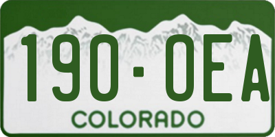 CO license plate 190OEA