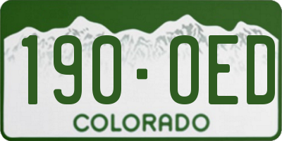 CO license plate 190OED