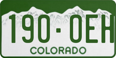 CO license plate 190OEH