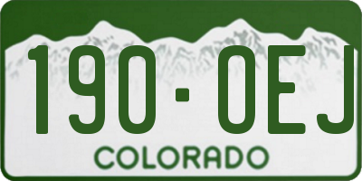 CO license plate 190OEJ