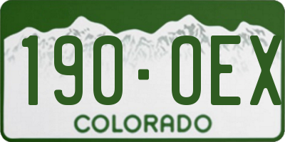 CO license plate 190OEX