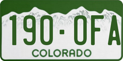 CO license plate 190OFA