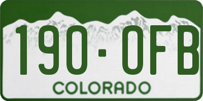 CO license plate 190OFB