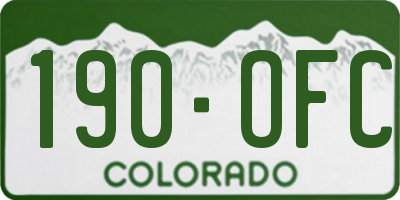 CO license plate 190OFC