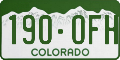 CO license plate 190OFH
