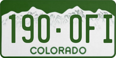 CO license plate 190OFI