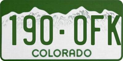 CO license plate 190OFK