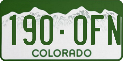 CO license plate 190OFN