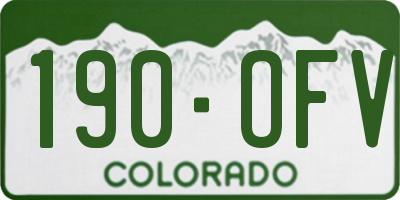 CO license plate 190OFV