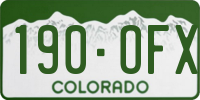 CO license plate 190OFX
