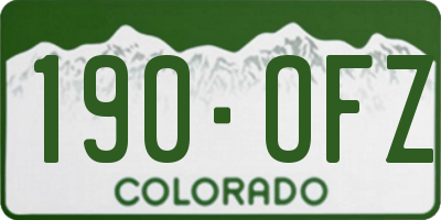 CO license plate 190OFZ