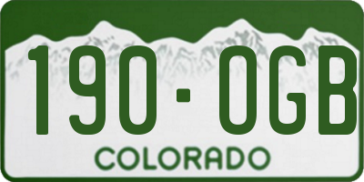 CO license plate 190OGB