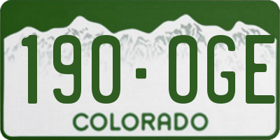 CO license plate 190OGE
