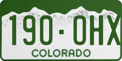 CO license plate 190OHX