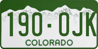 CO license plate 190OJK
