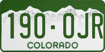 CO license plate 190OJR