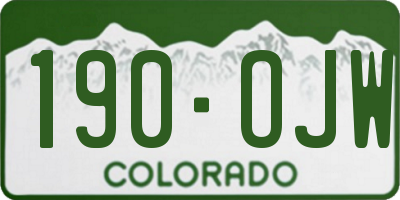 CO license plate 190OJW