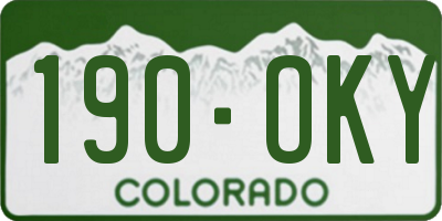 CO license plate 190OKY