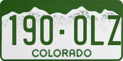 CO license plate 190OLZ