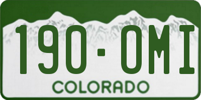 CO license plate 190OMI