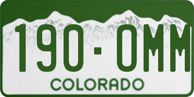 CO license plate 190OMM