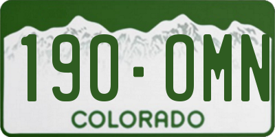 CO license plate 190OMN