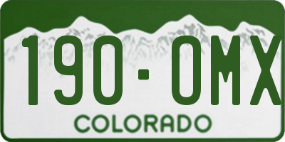 CO license plate 190OMX
