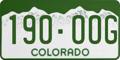 CO license plate 190OOG
