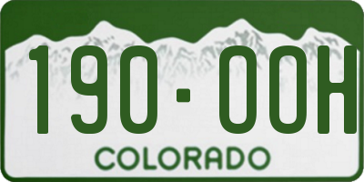 CO license plate 190OOH