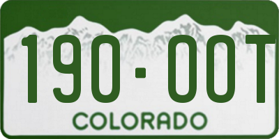 CO license plate 190OOT