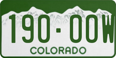 CO license plate 190OOW