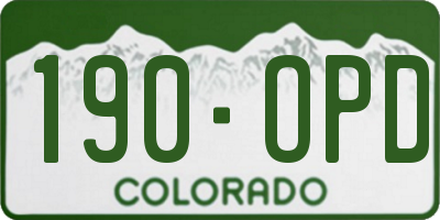 CO license plate 190OPD