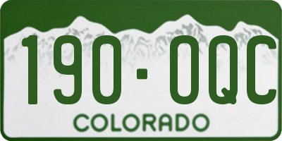 CO license plate 190OQC