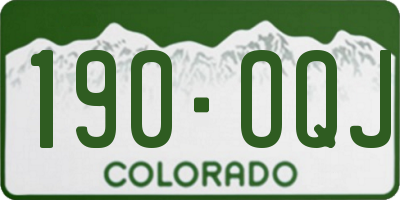 CO license plate 190OQJ