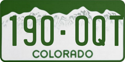 CO license plate 190OQT