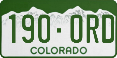 CO license plate 190ORD