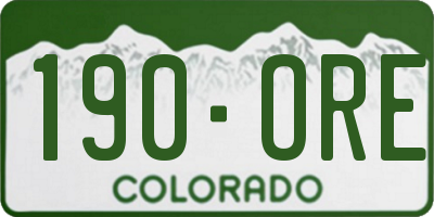 CO license plate 190ORE
