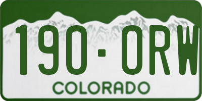 CO license plate 190ORW