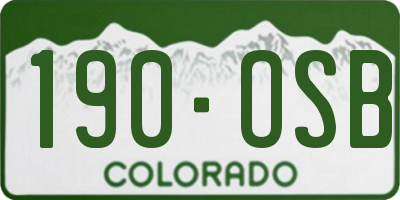 CO license plate 190OSB