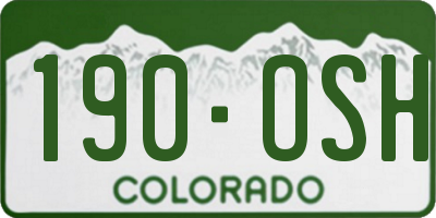 CO license plate 190OSH