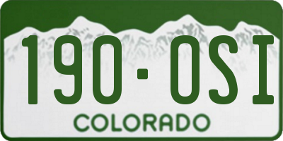 CO license plate 190OSI